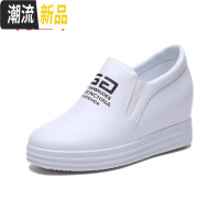 2020内增高一脚蹬女鞋春秋厚底小白韩版百搭休闲懒人乐福鞋单鞋 广赫