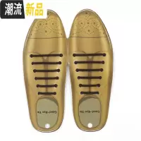 广赫皮鞋男鞋带商务休闲懒人免系免绑鞋带弹力松紧圆棕色黑色细鞋带扣 广赫休闲鞋