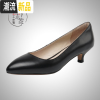 春季工作鞋女黑色细跟3cm高跟鞋大码女鞋矮跟工装鞋单鞋上班舒适5 广赫