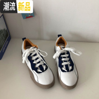 林先参 网红小白鞋女2019秋款百搭学生韩版ins街拍潮鞋皮面板鞋子 广赫休闲鞋