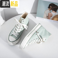 泫雅风高帮帆布鞋女鞋子2020新款春季百搭ulzzang潮鞋神仙鞋  广赫