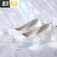 春秋内增高复古女弓鞋古代汉服配鞋子古风女鞋绣花鞋布鞋翘头平底 广赫休闲鞋