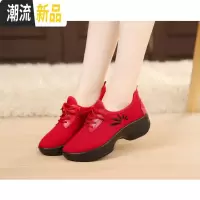 新款春秋广场鞋菊胡同网面运动女2020中跟跳舞鞋子 广赫休闲鞋