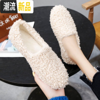 网红毛毛鞋女冬外穿2019秋季新款百搭平底羊羔毛一脚蹬豆豆鞋加绒 广赫休闲鞋