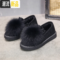 毛毛鞋女冬外穿2019新款韩版狐狸毛豆豆鞋女加绒百搭懒人鞋一脚蹬 广赫休闲鞋