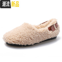 毛毛鞋女冬外穿2019年新款加绒网红厚底增高一脚蹬羊羔毛豆豆鞋子 广赫休闲鞋