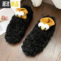 2019毛毛鞋女冬外穿网红新款豆豆鞋加绒泰迪卷毛厚底增高一脚蹬潮 广赫休闲鞋