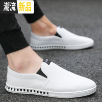 2020新款春季一脚蹬懒人鞋男韩版潮流百搭透气帆布板鞋男士小白鞋  广赫