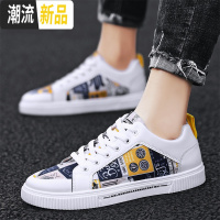 春季2020新款韩版帆布涂鸦板鞋个性小白休闲潮鞋青少年百搭男鞋潮  广赫