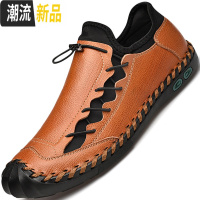 真皮鞋欧洲站春鞋潮男鞋子潮鞋软底英伦风百搭春天一脚蹬大码休闲 广赫休闲鞋