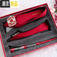 红色婚鞋2020新款秀禾结婚新娘中式平底孕妇大码40女鞋41红秀禾43 广赫休闲鞋