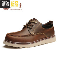 2020春季新款工装男鞋潮流百搭大头皮鞋英伦马丁靴子低帮休闲鞋子  广赫