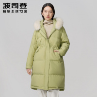 波司登2020新款中长款狐狸毛领派克服风衣式羽绒服女B00145966DS