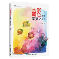 水彩调色技法基础入 全彩 水彩画基础图书 水彩调色基础指南 花卉水果风景水彩绘画调色技巧 水彩画调色练习教程书籍