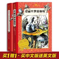人文双语童书馆：爱丽丝梦游仙境（套装2册）人民文学出版社 正版 书籍 汉英对照阅读经典童书 爱丽丝漫游仙境中文