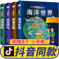 小手电大探秘 手电筒系列全4册 揭秘海洋世界恐龙时代密林探野兽王国 6-8-12儿童科普视觉发现读物百科全书绘本
