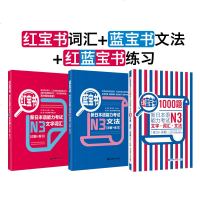 正版|红蓝宝书新日本语能力考试N3文法+文字词汇+1000题(全3册)日语考试N3真题词汇文法语法日语入自学零基础