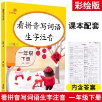 2019版春季开学用]看拼音写词语生字注音一年级语文下册同步训练培优人教部编版小学生一年级看图说话写话入生字作业本