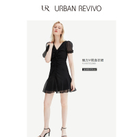 2019夏季新品少女风蕾丝雪纺松紧裙