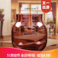 【家装节】※美式彩色透明花瓶水培玻璃插花器客厅桌面干花创意田园花瓶摆件