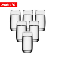 透明玻璃水杯家用6只客厅防摔茶杯杯具杯子套装耐高温简约玻璃杯