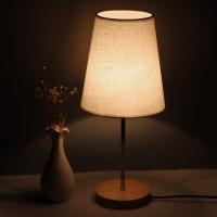 简约日式 床头卧室书桌 温馨暖光阅读 布艺可调节木质 时尚小台灯