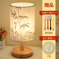 卧室台灯简约现代温馨床头灯喂奶可调光创意小夜灯暖光实木台灯