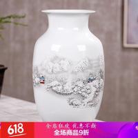 大号白色花瓶摆件酒柜装饰品富贵竹花瓶水养简约插花器景德镇陶瓷