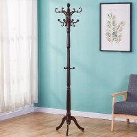 【精选】 实木衣帽架欧式落地挂衣架卧室厅衣服架子客厅时尚简约