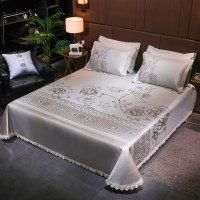 冰丝凉席三件套1.8床上折叠夏季可水洗机洗床单1.5米软席子福利