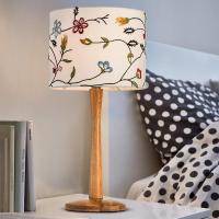 【专柜特惠】北欧台灯卧室简约现代温馨浪漫美式田园绣花儿童房木质床头灯