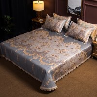 床裙冰丝凉席三件套1.8床可水洗折叠夏季1.5米可机洗空调软席子