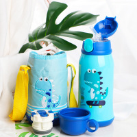 儿童保温杯带吸管杯婴儿外出防漏防摔宝宝水壶便携两用男女童水杯