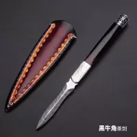 普洱茶刀大马士革茶剑功夫茶具普洱茶专用撬茶刀茶锥茶针手工茶刀