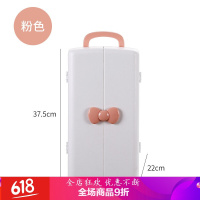 红化妆品收纳盒防尘家用简约便携梳妆台口红护肤品整理箱置物架