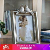 相框摆台创意6 7 8 10寸复古仿木树脂创意洗照片加相框摆台挂墙婚纱照儿童相架
