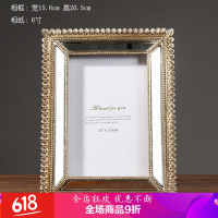 相框摆台创意美式新古典法式花金色树脂摆台6寸洗照片加相框创意婚纱照画框