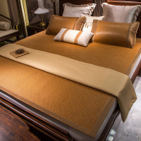 双面藤席凉席1.8m床冰丝凉席折叠1.5米单双人1.2夏季席子三件套