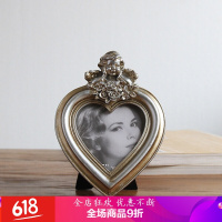 相框摆台创意3.5寸6寸7寸欧式复古做旧天使金色相框影楼婚纱生活照相架摆件