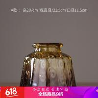 现代简约美式玻璃花瓶摆件 创意家居客厅电视柜玄关水培插花花器