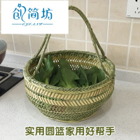 2019新款竹编竹篮购物篮菜篮鸡蛋手提篮子小篮买菜筐厨房收纳篮水果圆形篮io