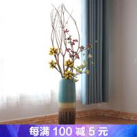 客厅摆放的大花瓶美式地中海蓝色景德镇陶瓷落地玄关书房景观装饰摆件