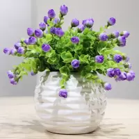 仿真花艺陶瓷花盆玫瑰小花苞套装家居饰品摆件桌面花艺