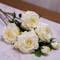 小清新芬芳玫瑰仿真花束 客厅餐桌假花套装摆件单支装饰花艺插花
