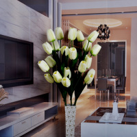 新款仿真郁金香假花绢花客厅落地摆设花艺装饰塑料干花