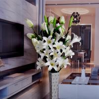 仿真百合花客厅落地摆放花艺装饰花束假花绢花摆件