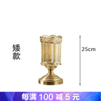 玻璃花瓶透明色透明 家居装饰品摆件创意工艺品插花客厅餐桌电视柜摆设