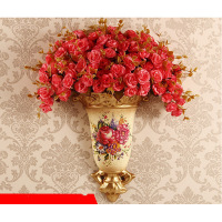 欧式田园花艺壁挂花瓶家居陶瓷壁饰挂壁卧室墙面装饰挂件婚房