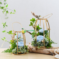 婚庆道具鸟笼花艺橱窗摆件吊顶铁艺鸟笼复古摄影拍照婚礼布景摆件