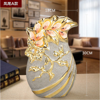 欧式镀金家居装饰花瓶花艺花插磨砂摆件电视柜工艺品